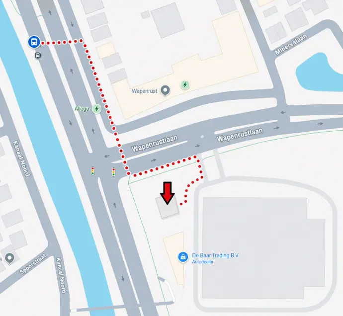 Routebeschrijving van bushalte Welgelegenbrug naar Studio2007